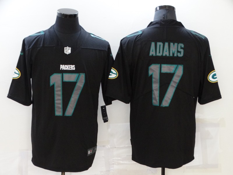 Men Green Bay Packers #17 Adams Black New Vapor Untouchable Limited Player 2021 Nike NFL Jersey